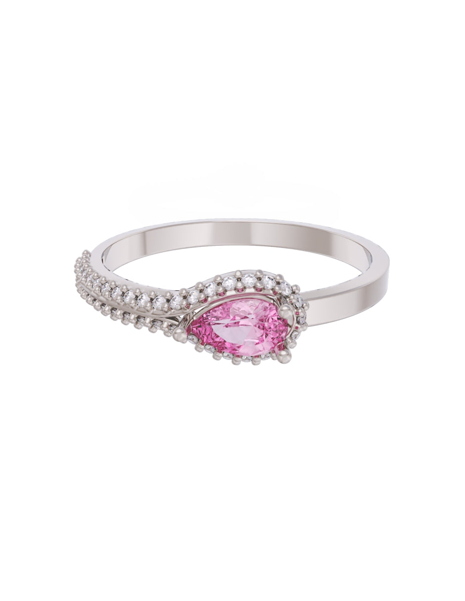 Anillo de Compromiso Eternidad de Oro 14k Zirconia Rosa ZRS8550-3