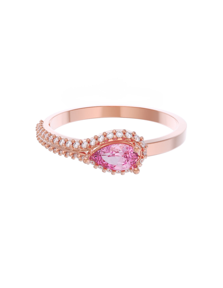 Anillo de Compromiso Eternidad de Oro 14k Zirconia Rosa ZRS8550-6