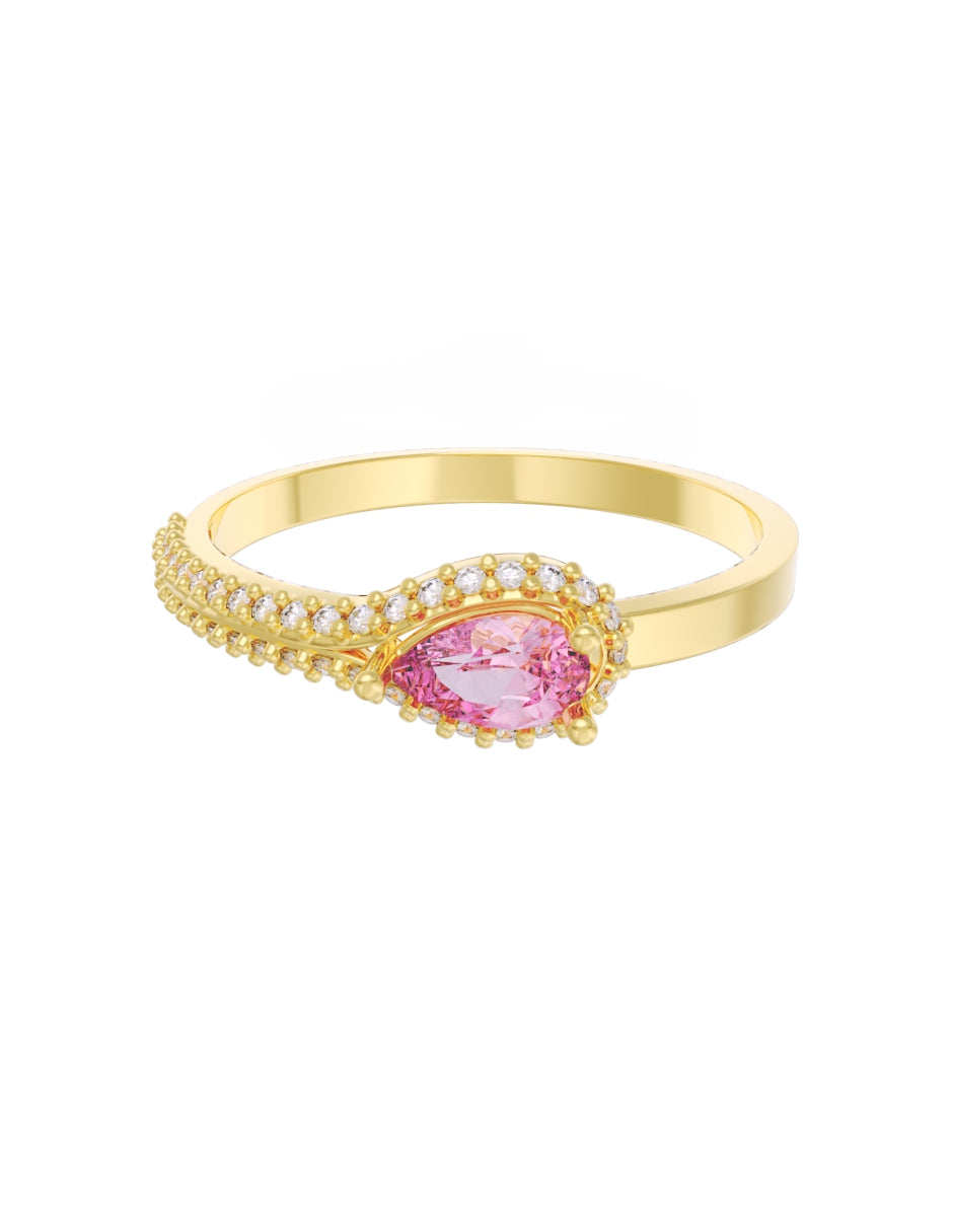 Anillo de Compromiso Eternidad de Oro 14k Zirconia Rosa ZRS8550