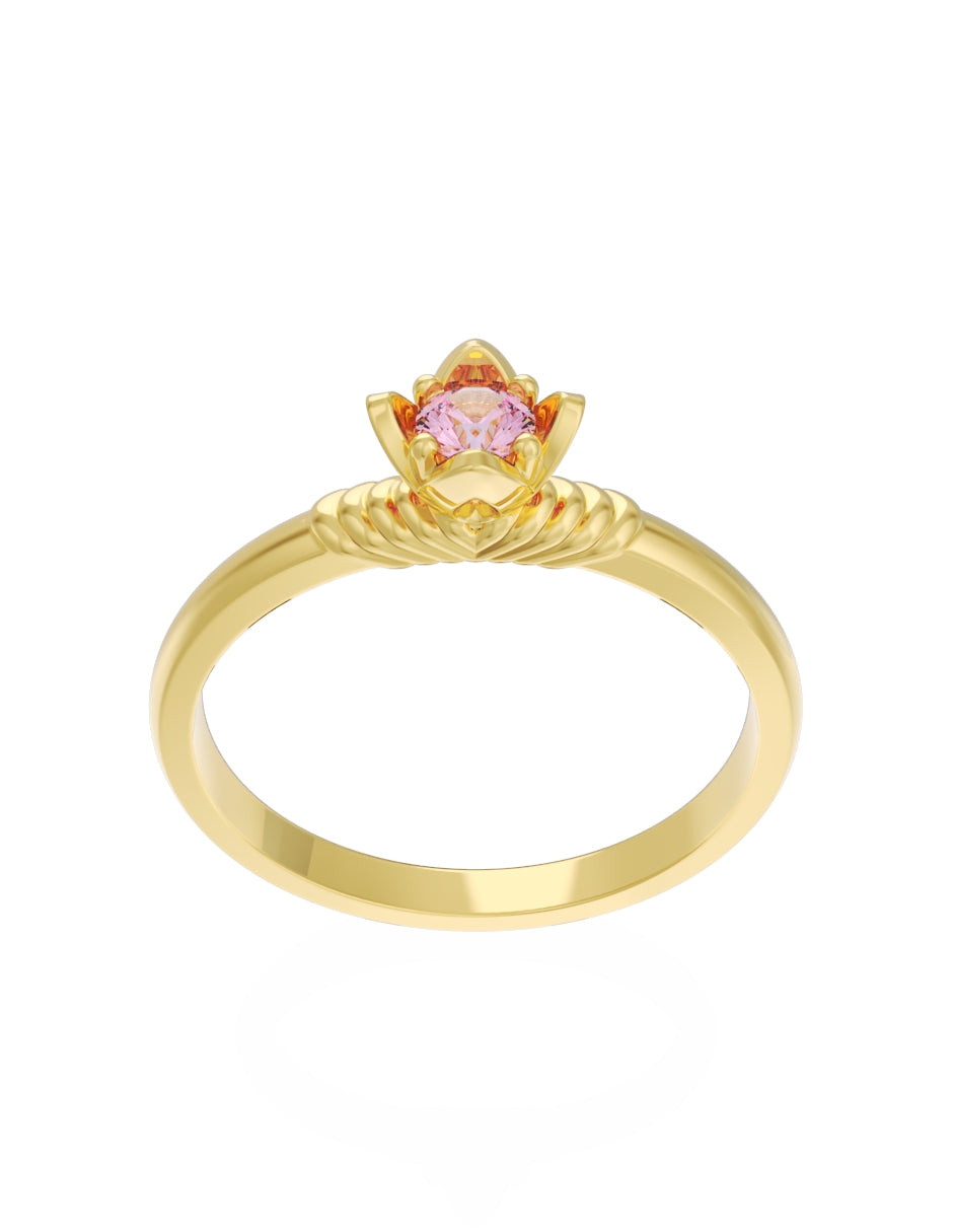 Anillo de Compromiso Eternidad de Oro 14k Zirconia Rosa ZRS8552-1