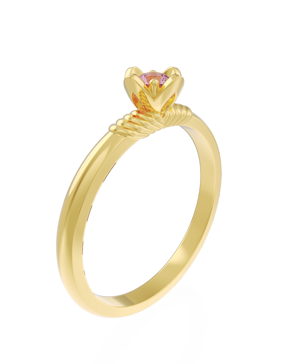 Anillo de Compromiso Eternidad de Oro 14k Zirconia Rosa ZRS8552-2