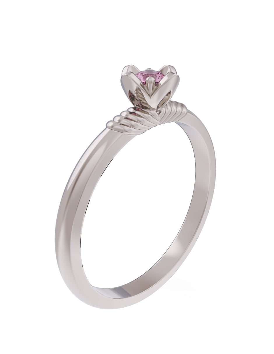 Anillo de Compromiso Eternidad de Oro 14k Zirconia Rosa ZRS8552-5