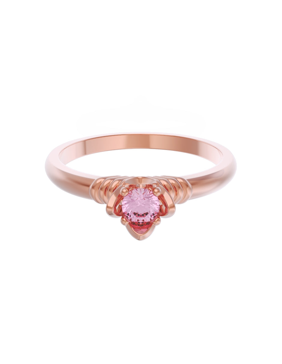 Anillo de Compromiso Eternidad de Oro 14k Zirconia Rosa ZRS8552-6