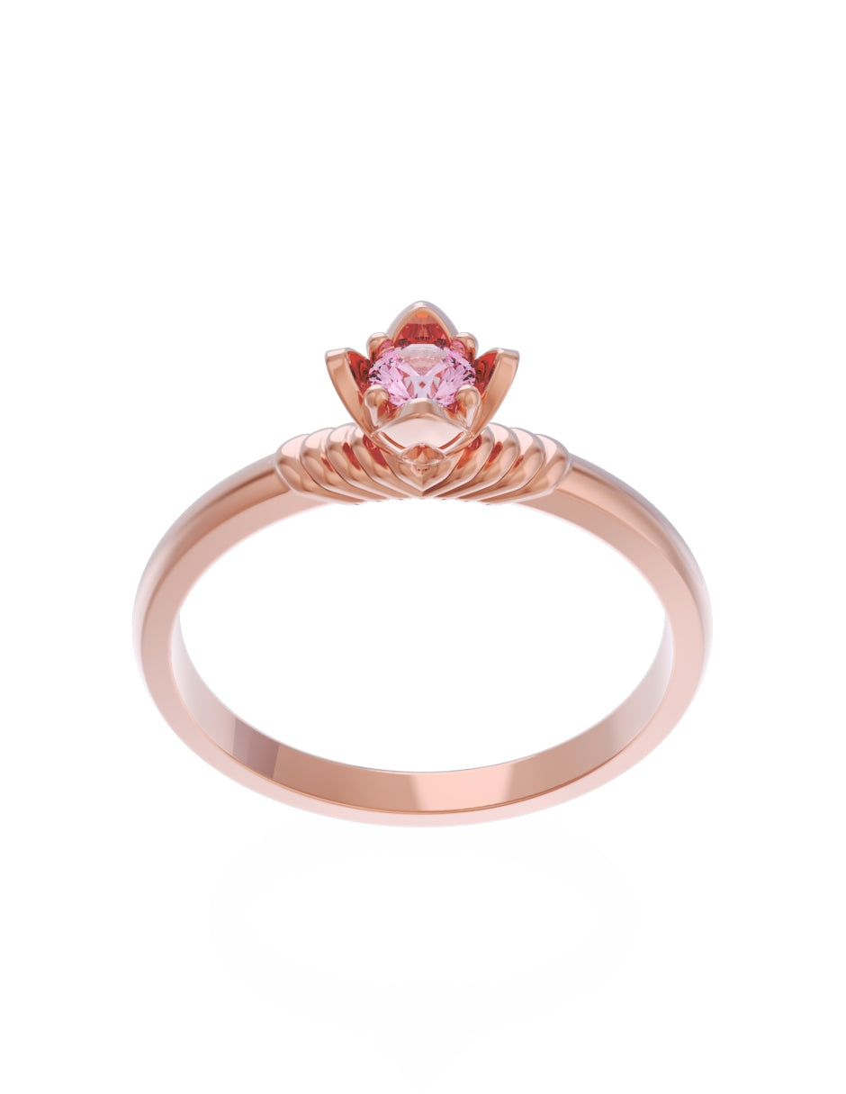 Anillo de Compromiso Eternidad de Oro 14k Zirconia Rosa ZRS8552-7