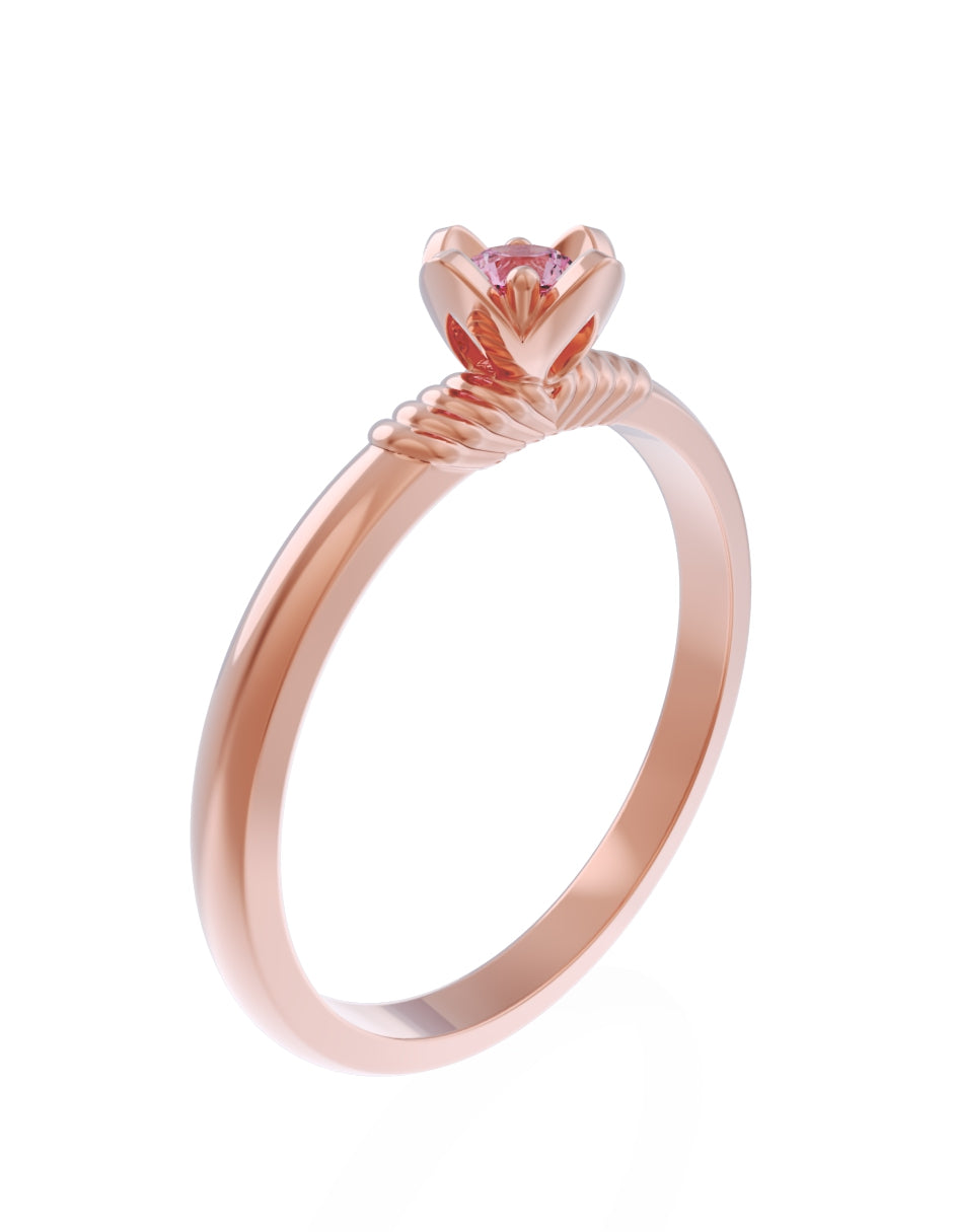 Anillo de Compromiso Eternidad de Oro 14k Zirconia Rosa ZRS8552-8