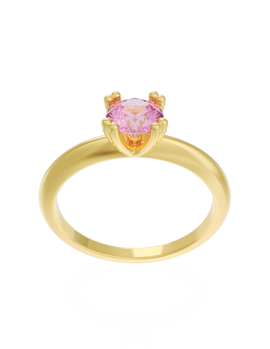 Anillo de Compromiso Eternidad de Oro 14k Zirconia Rosa ZRS8553-1