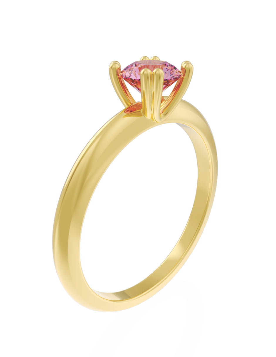 Anillo de Compromiso Eternidad de Oro 14k Zirconia Rosa ZRS8553-2