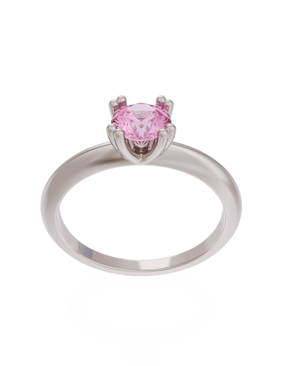 Anillo de Compromiso Eternidad de Oro 14k Zirconia Rosa ZRS8553-4