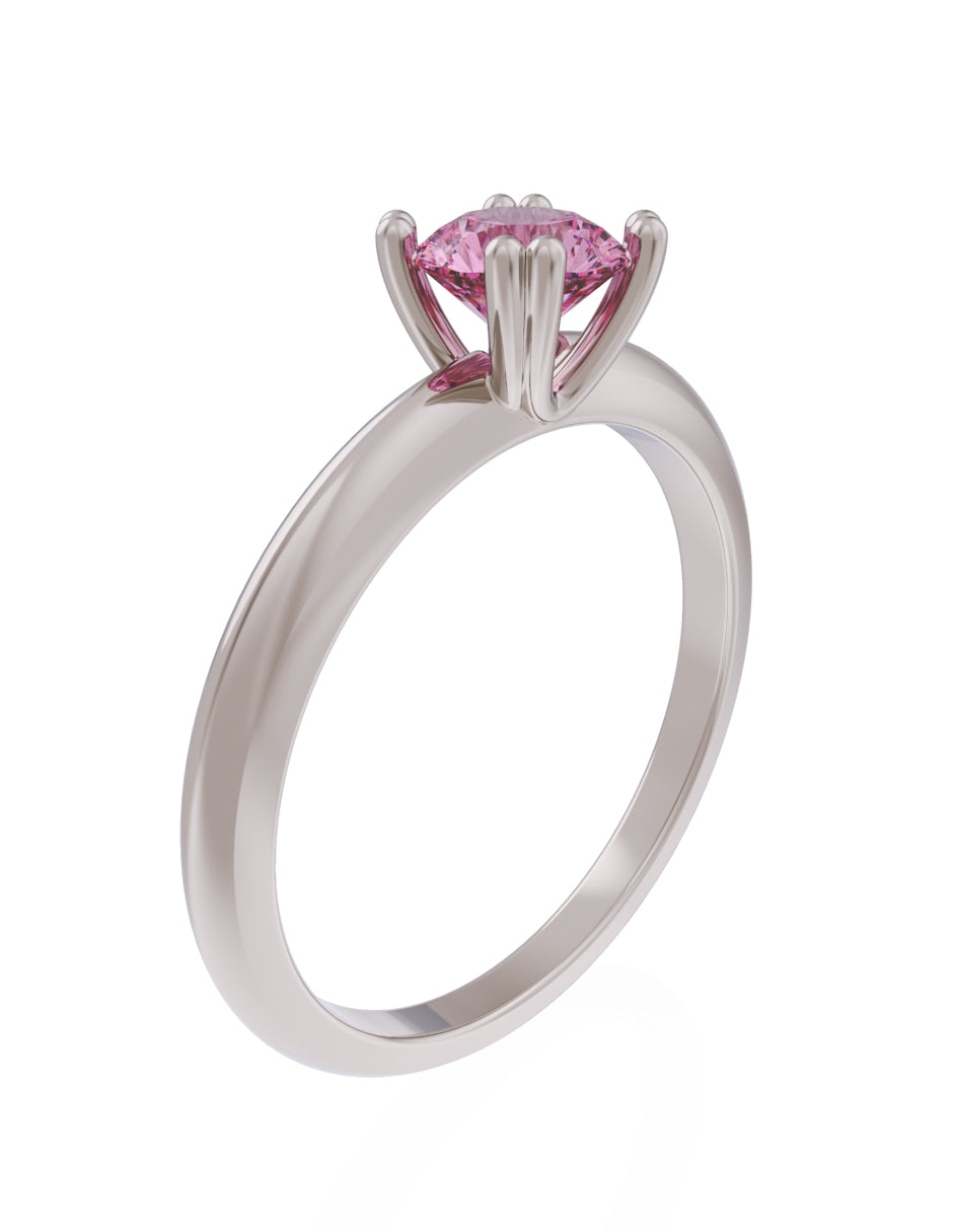 Anillo de Compromiso Eternidad de Oro 14k Zirconia Rosa ZRS8553-5