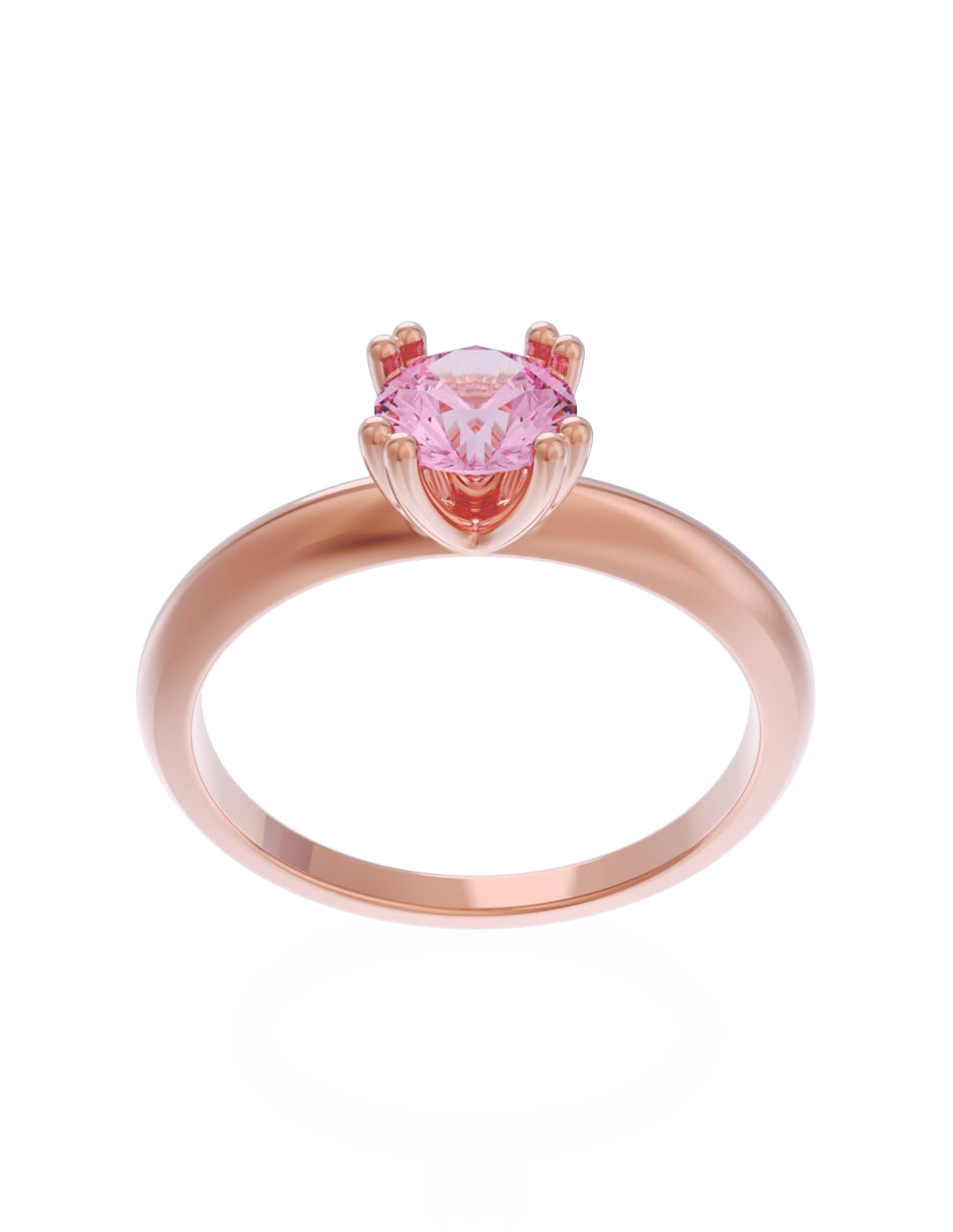 Anillo de Compromiso Eternidad de Oro 14k Zirconia Rosa ZRS8553-7