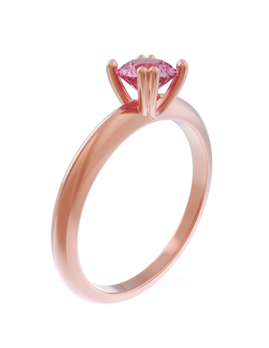 Anillo de Compromiso Eternidad de Oro 14k Zirconia Rosa ZRS8553-8