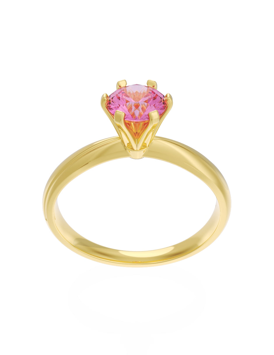 Anillo de Compromiso Eternidad de Oro 14k Zirconia Rosa ZRS8555-1
