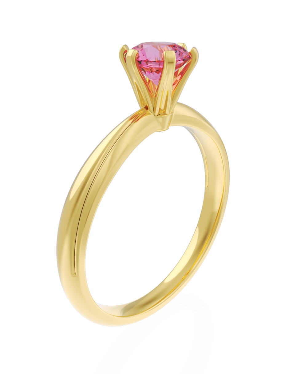 Anillo de Compromiso Eternidad de Oro 14k Zirconia Rosa ZRS8555-2