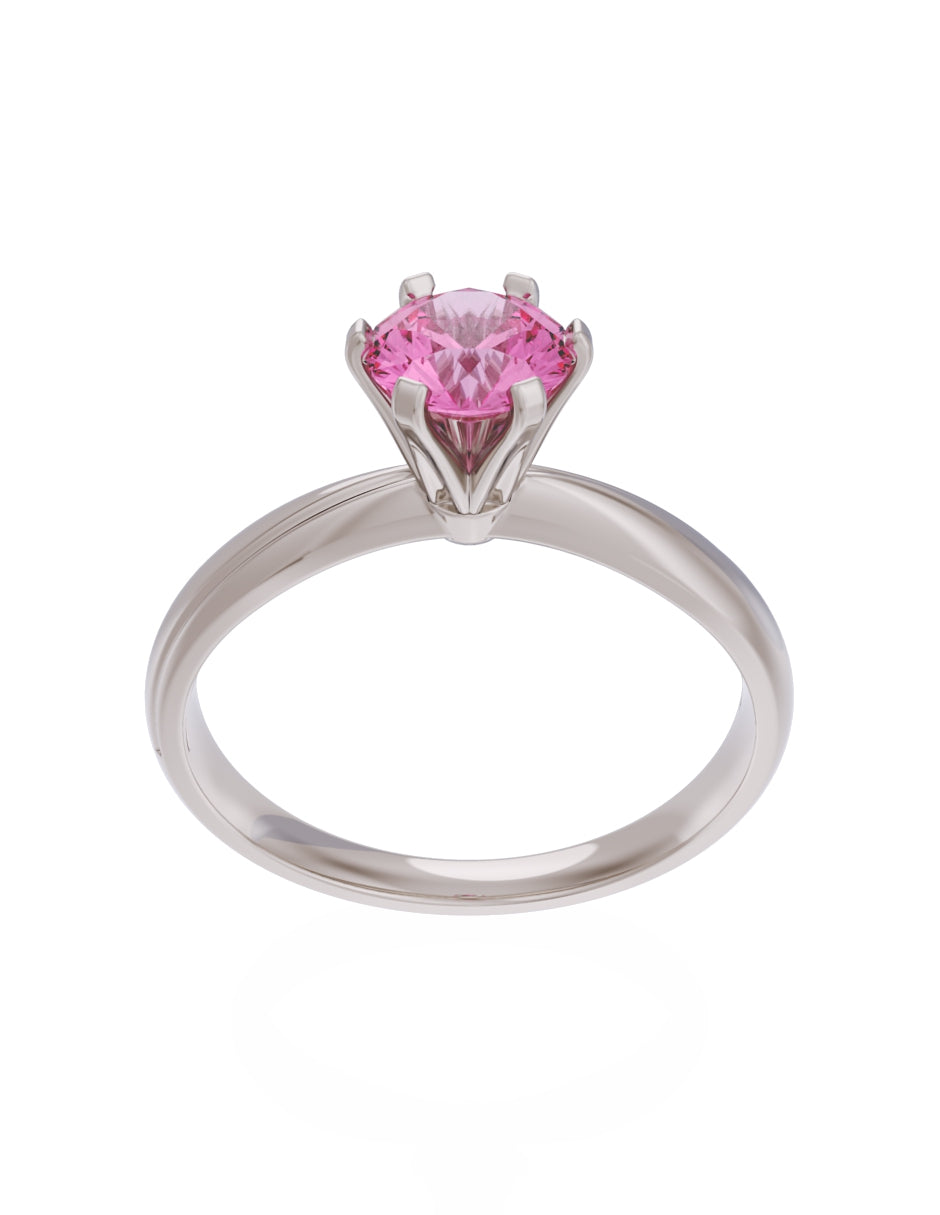 Anillo de Compromiso Eternidad de Oro 14k Zirconia Rosa ZRS8555-4