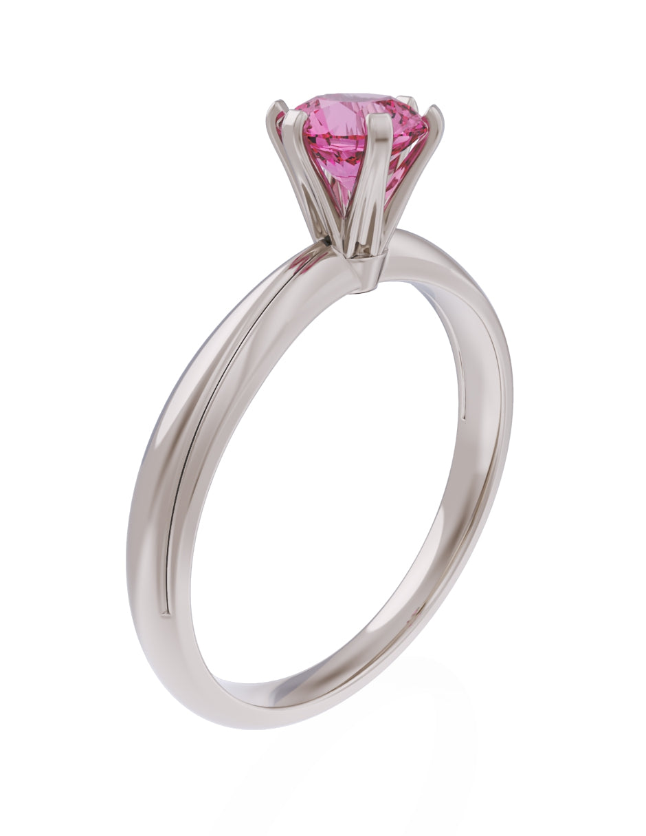 Anillo de Compromiso Eternidad de Oro 14k Zirconia Rosa ZRS8555-5