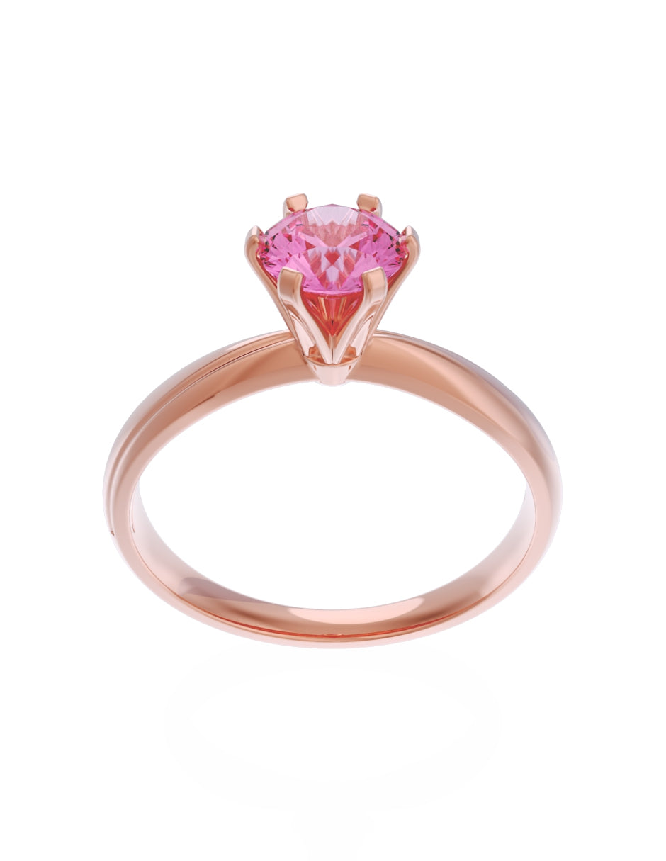 Anillo de Compromiso Eternidad de Oro 14k Zirconia Rosa ZRS8555-7