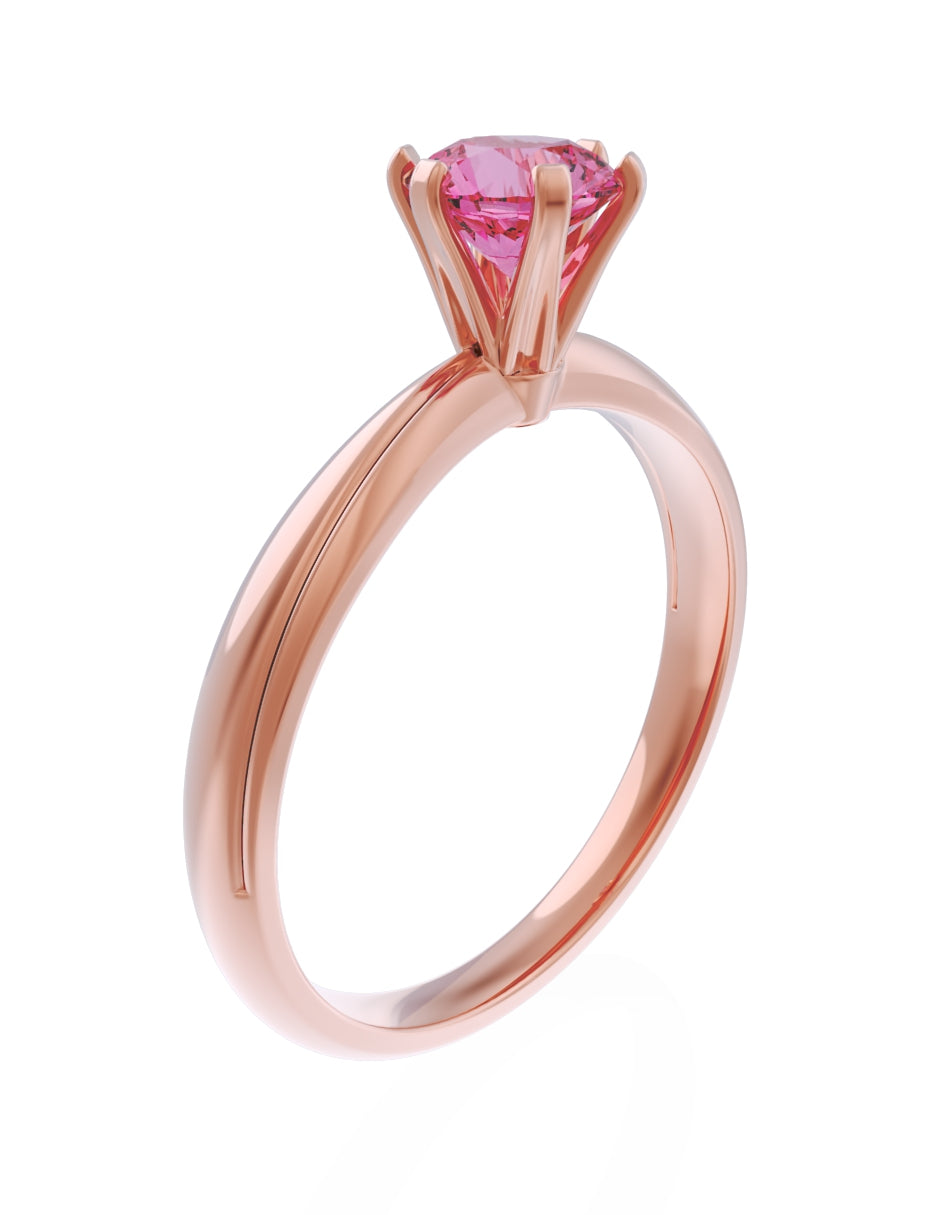 Anillo de Compromiso Eternidad de Oro 14k Zirconia Rosa ZRS8555-8