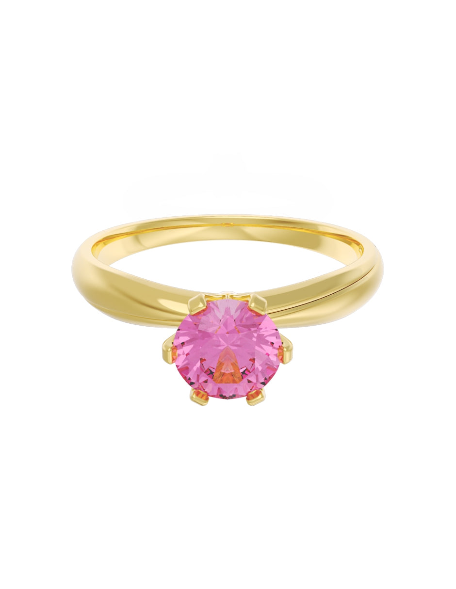 Anillo de Compromiso Eternidad de Oro 14k Zirconia Rosa ZRS8555