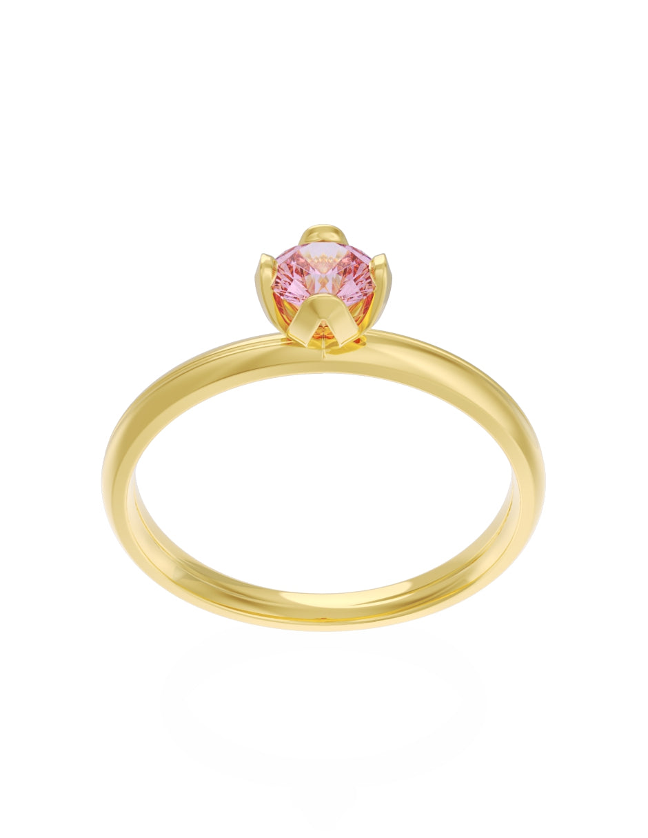Anillo de Compromiso Eternidad de Oro 14k Zirconia Rosa ZRS8556-1