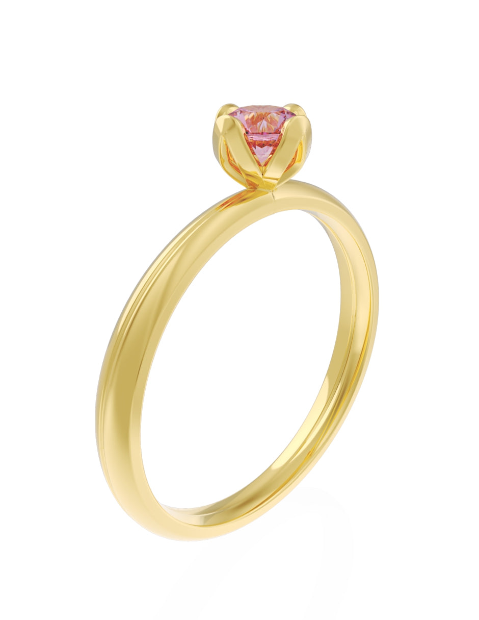 Anillo de Compromiso Eternidad de Oro 14k Zirconia Rosa ZRS8556-2