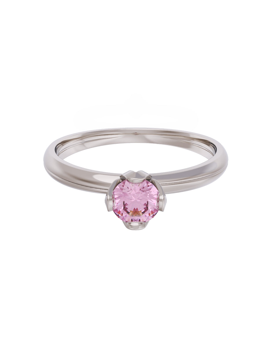 Anillo de Compromiso Eternidad de Oro 14k Zirconia Rosa ZRS8556-3