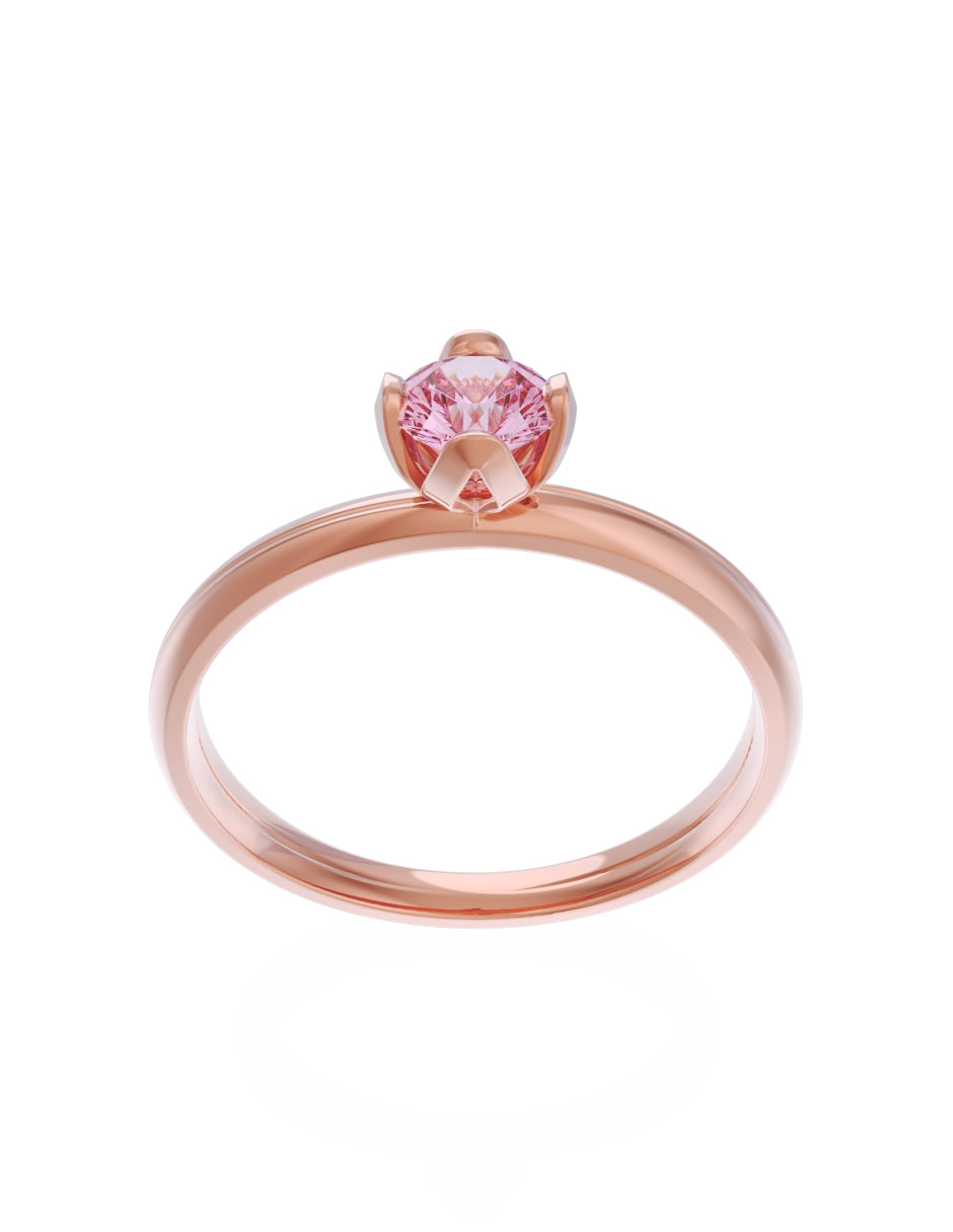Anillo de Compromiso Eternidad de Oro 14k Zirconia Rosa ZRS8556-7