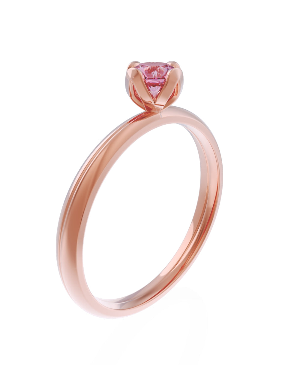 Anillo de Compromiso Eternidad de Oro 14k Zirconia Rosa ZRS8556-8