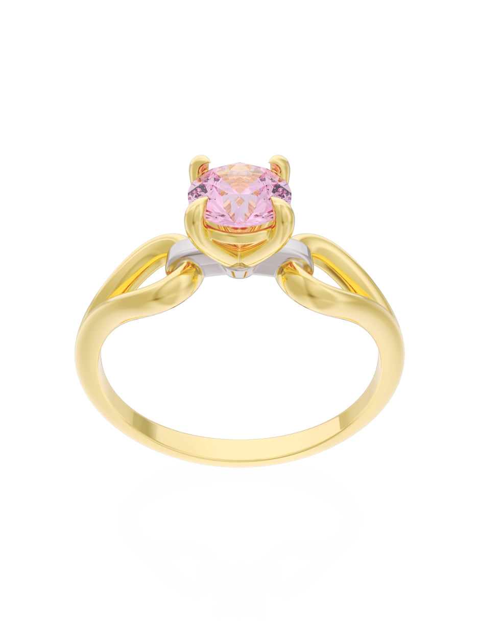 Anillo de Compromiso Eternidad de Oro 14k Zirconia Rosa ZRS8557-1