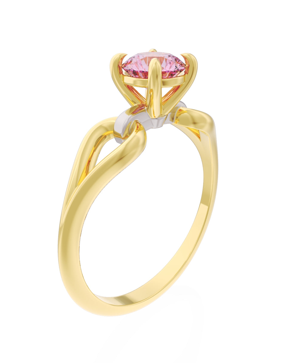 Anillo de Compromiso Eternidad de Oro 14k Zirconia Rosa ZRS8557-2