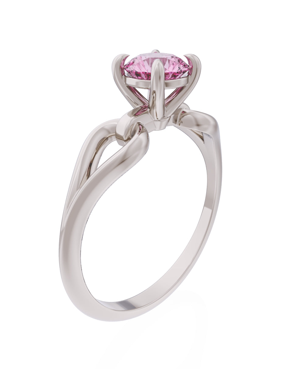 Anillo de Compromiso Eternidad de Oro 14k Zirconia Rosa ZRS8557-4