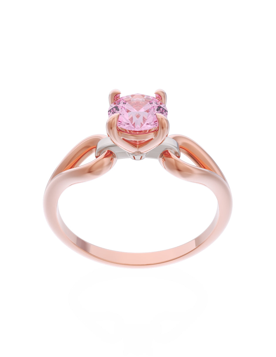 Anillo de Compromiso Eternidad de Oro 14k Zirconia Rosa ZRS8557-7