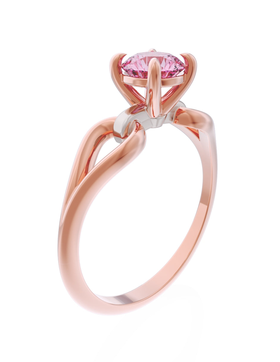 Anillo de Compromiso Eternidad de Oro 14k Zirconia Rosa ZRS8557-8