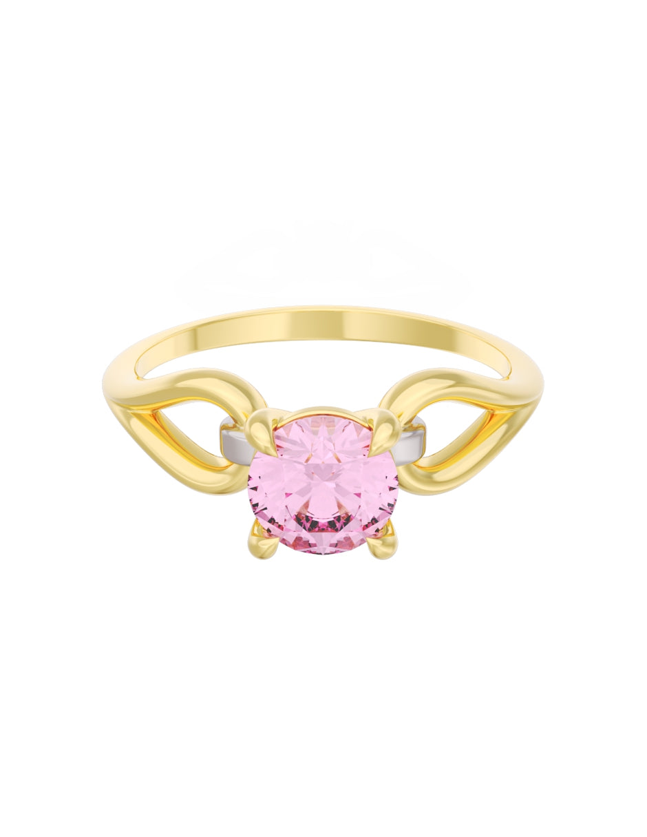 Anillo de Compromiso Eternidad de Oro 14k Zirconia Rosa ZRS8557
