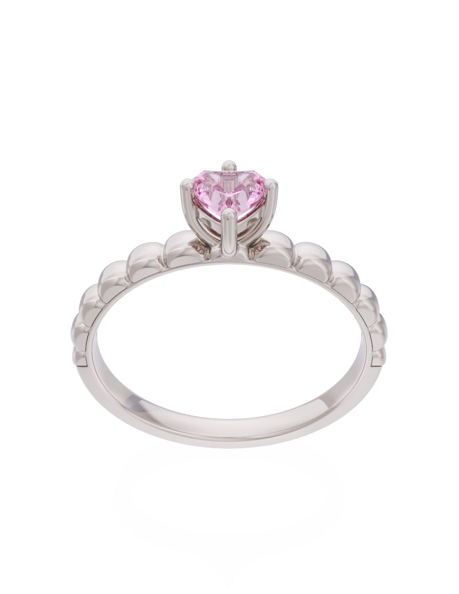 Anillo de Compromiso Eternidad de Oro 14k Zirconia Rosa ZRS8558-4
