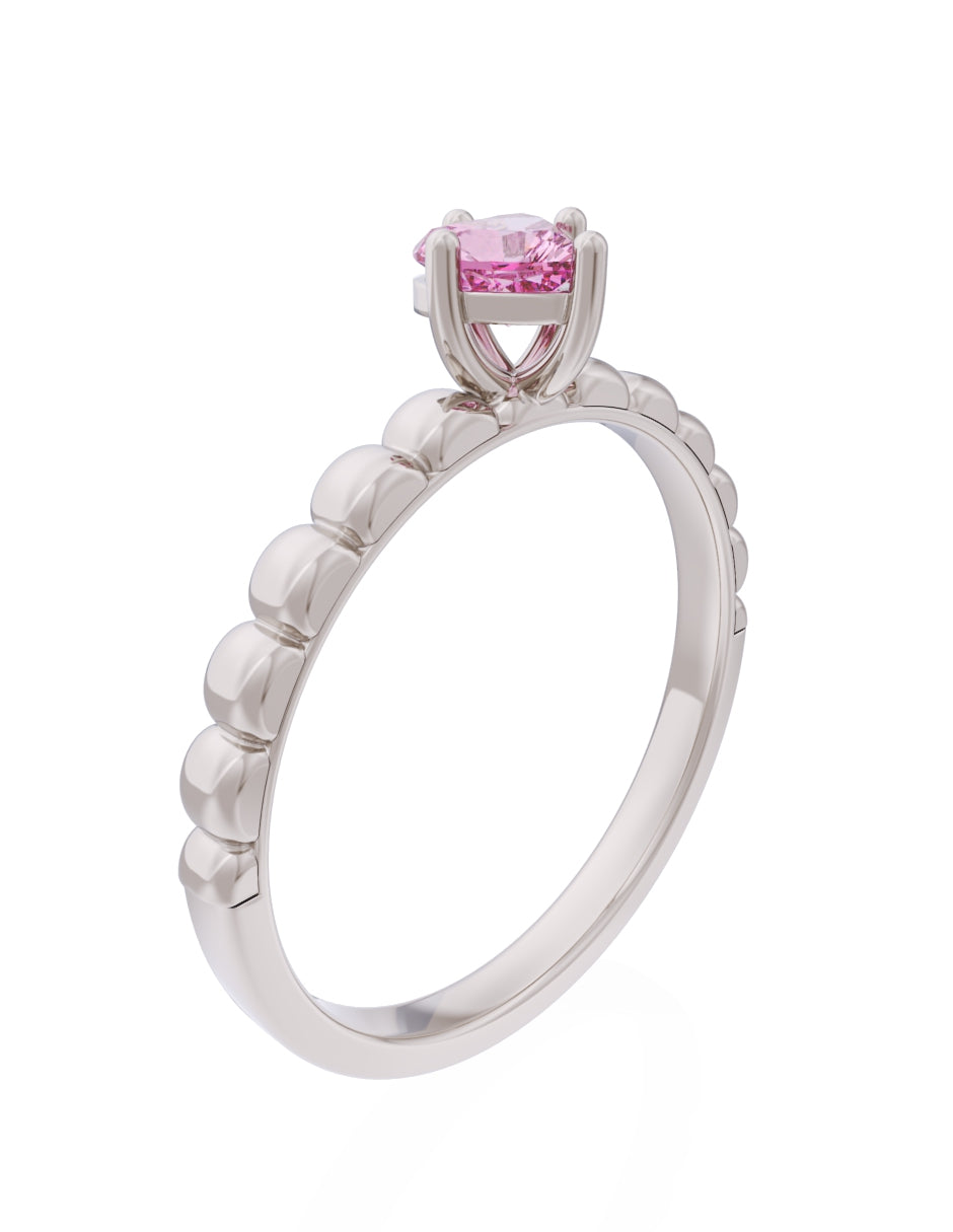 Anillo de Compromiso Eternidad de Oro 14k Zirconia Rosa ZRS8558-5