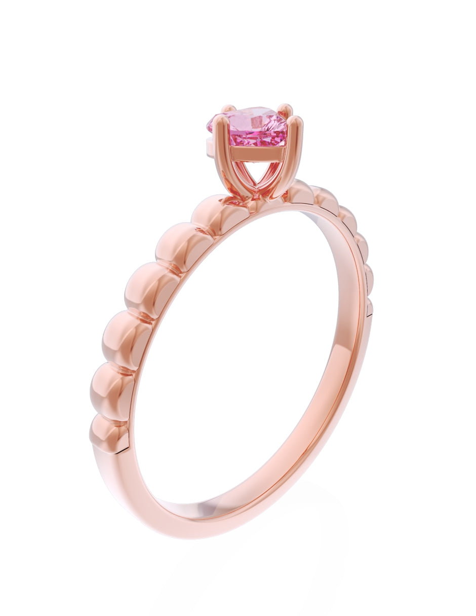 Anillo de Compromiso Eternidad de Oro 14k Zirconia Rosa ZRS8558-8