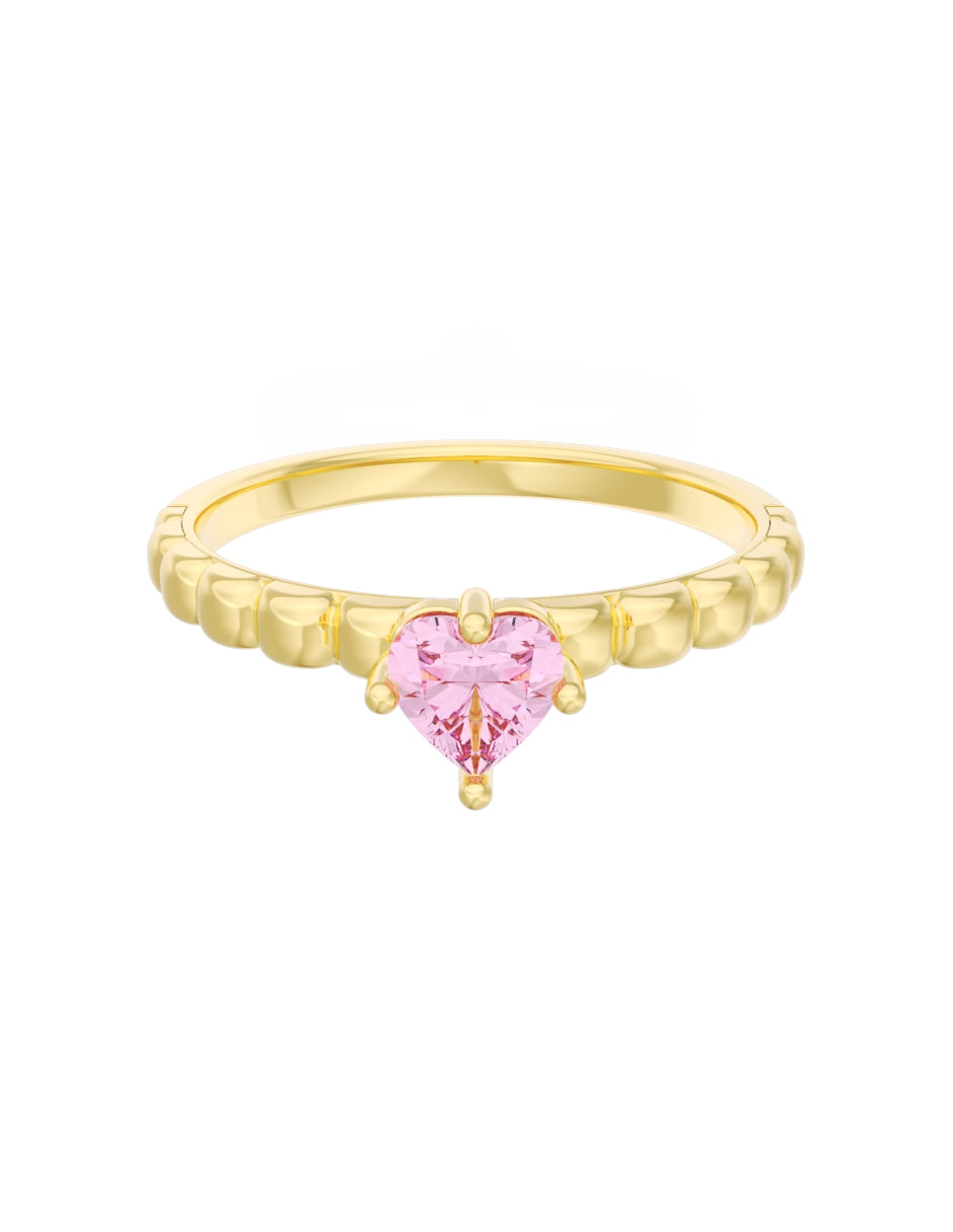 Anillo de Compromiso Eternidad de Oro 14k Zirconia Rosa ZRS8558