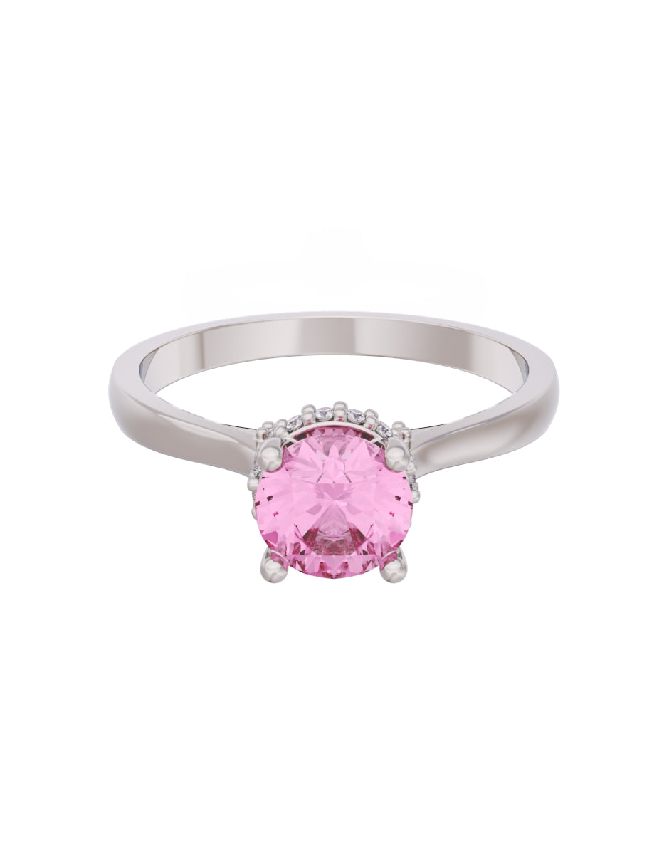 Anillo de Compromiso Eternidad de Oro 14k Zirconia Rosa ZRS8562-3
