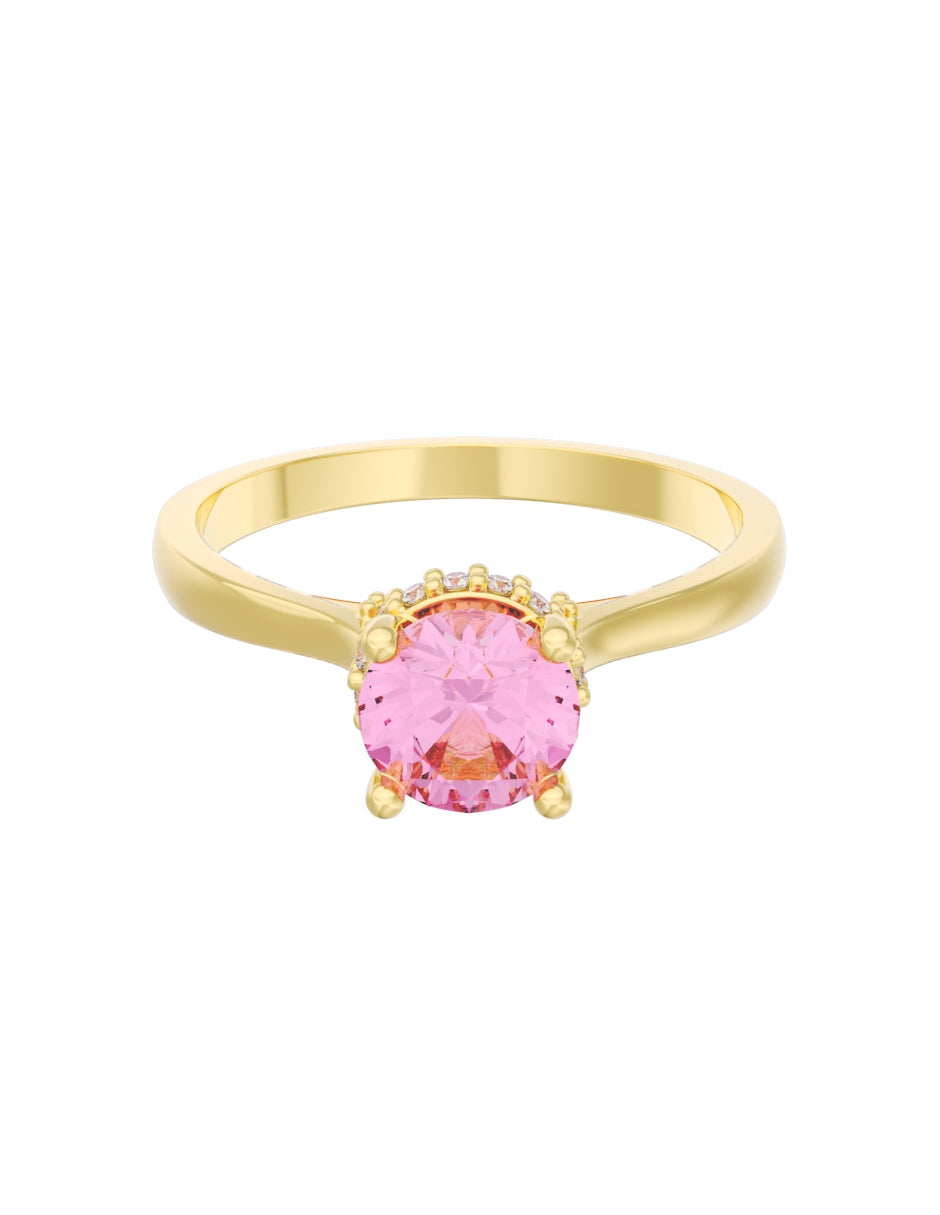 Anillo de Compromiso Eternidad de Oro 14k Zirconia Rosa ZRS8562