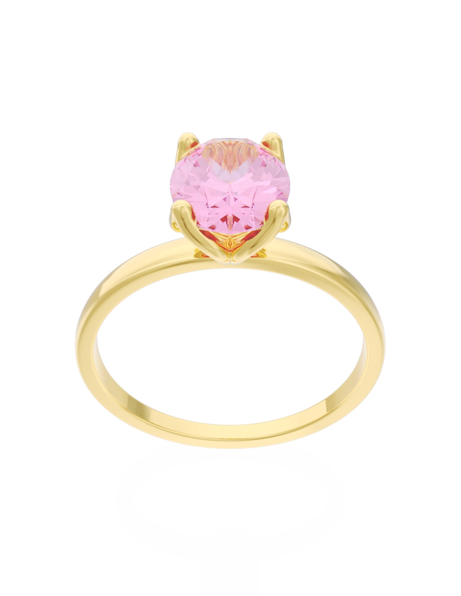 Anillo de Compromiso Eternidad de Oro 14k Zirconia Rosa ZRS8563-1