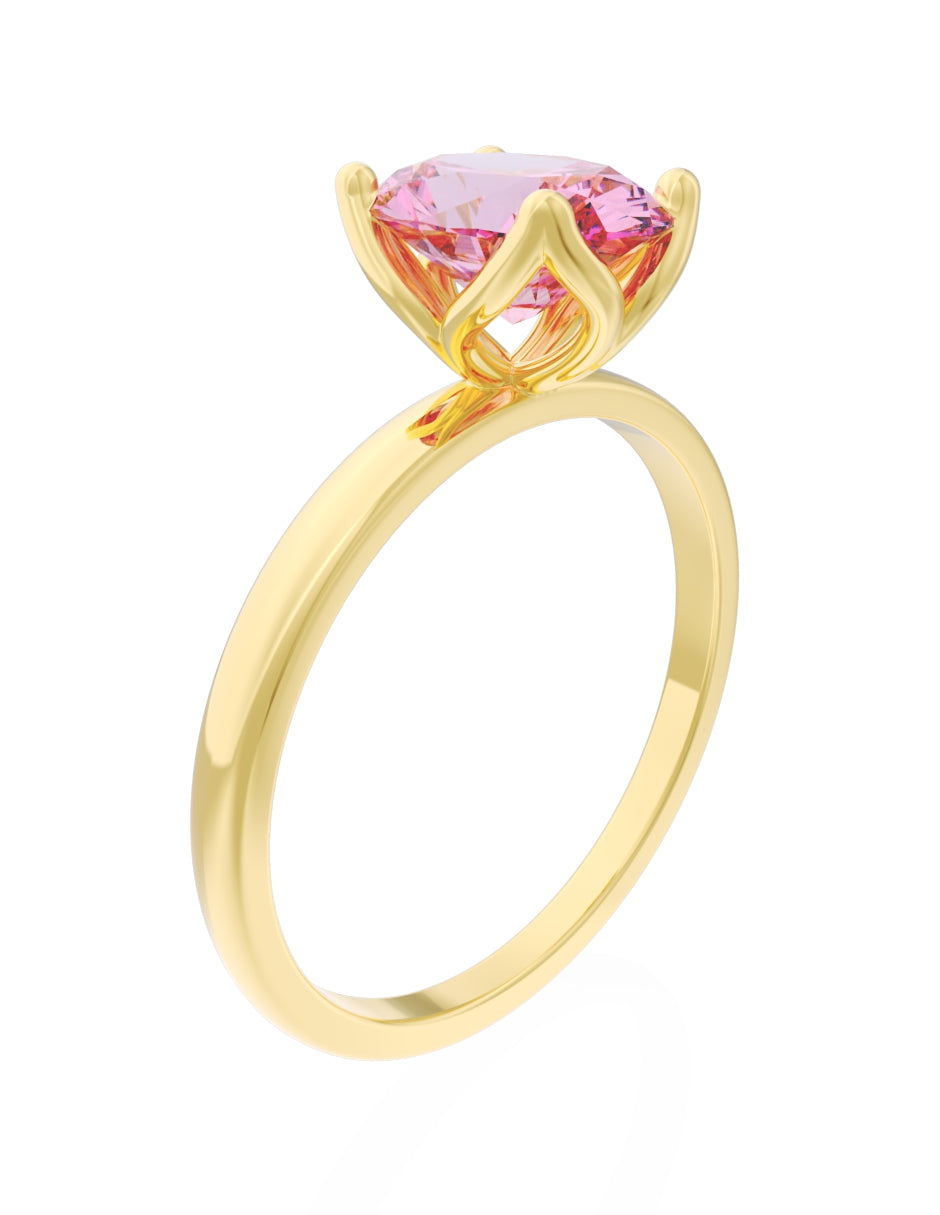 Anillo de Compromiso Eternidad de Oro 14k Zirconia Rosa ZRS8563-2