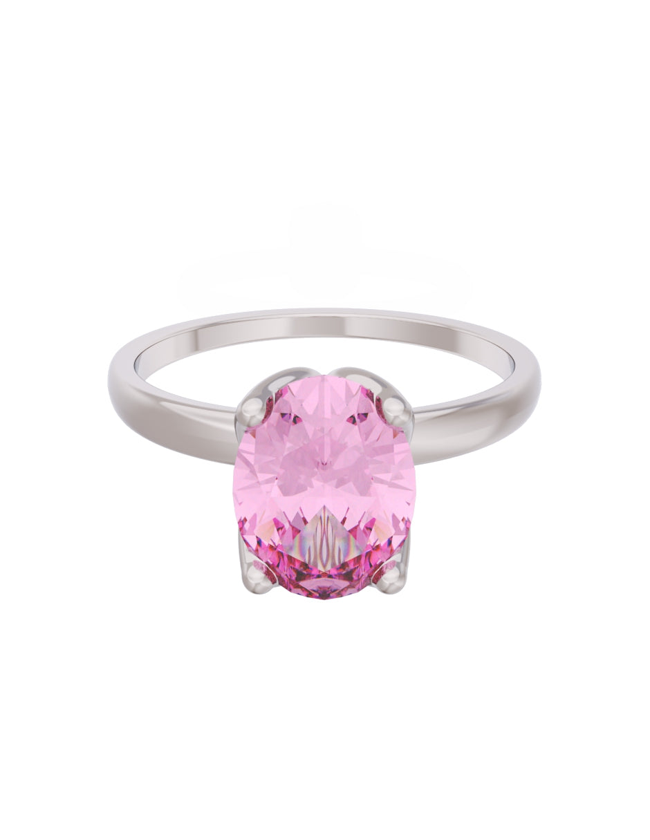 Anillo de Compromiso Eternidad de Oro 14k Zirconia Rosa ZRS8563-3