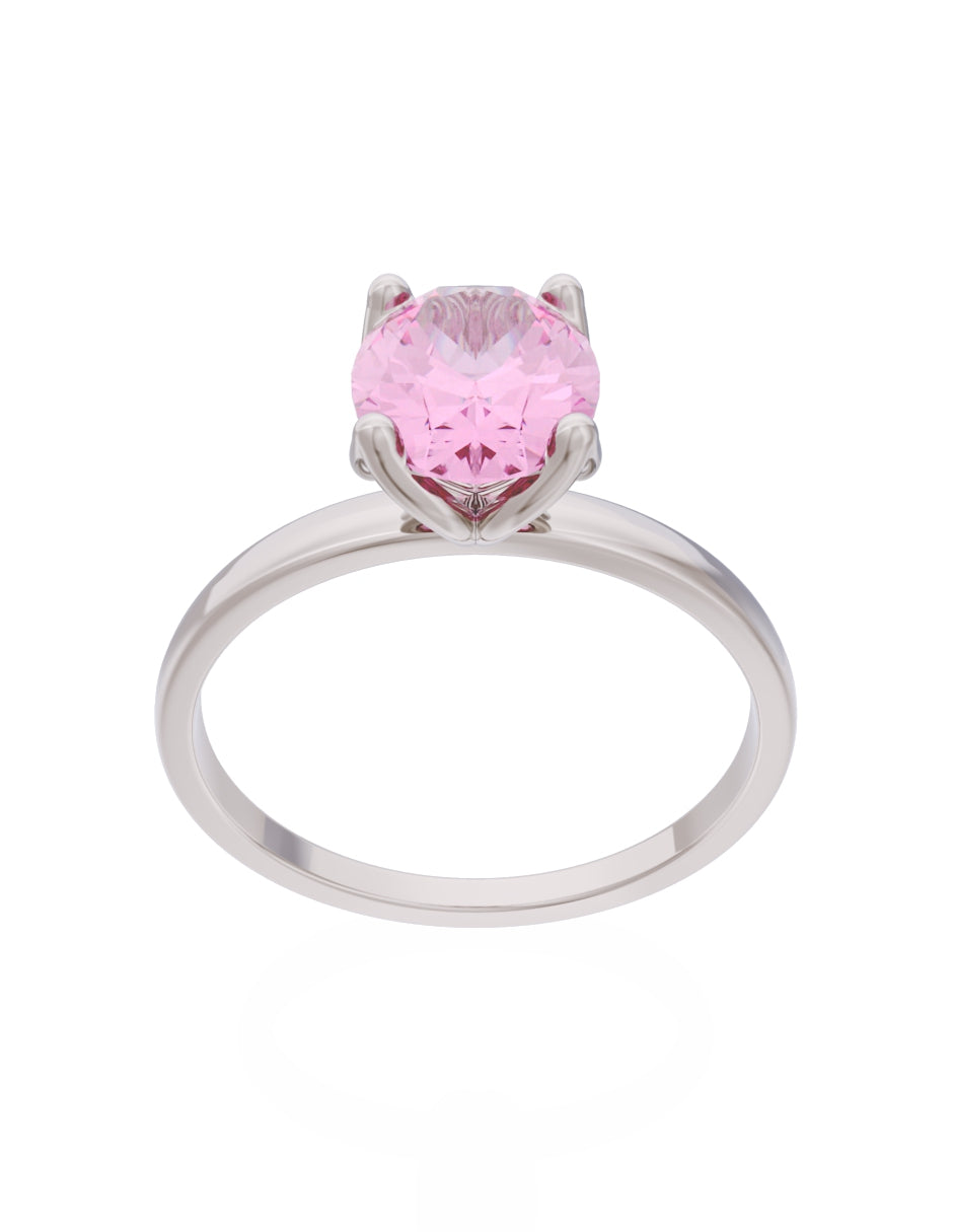 Anillo de Compromiso Eternidad de Oro 14k Zirconia Rosa ZRS8563-4