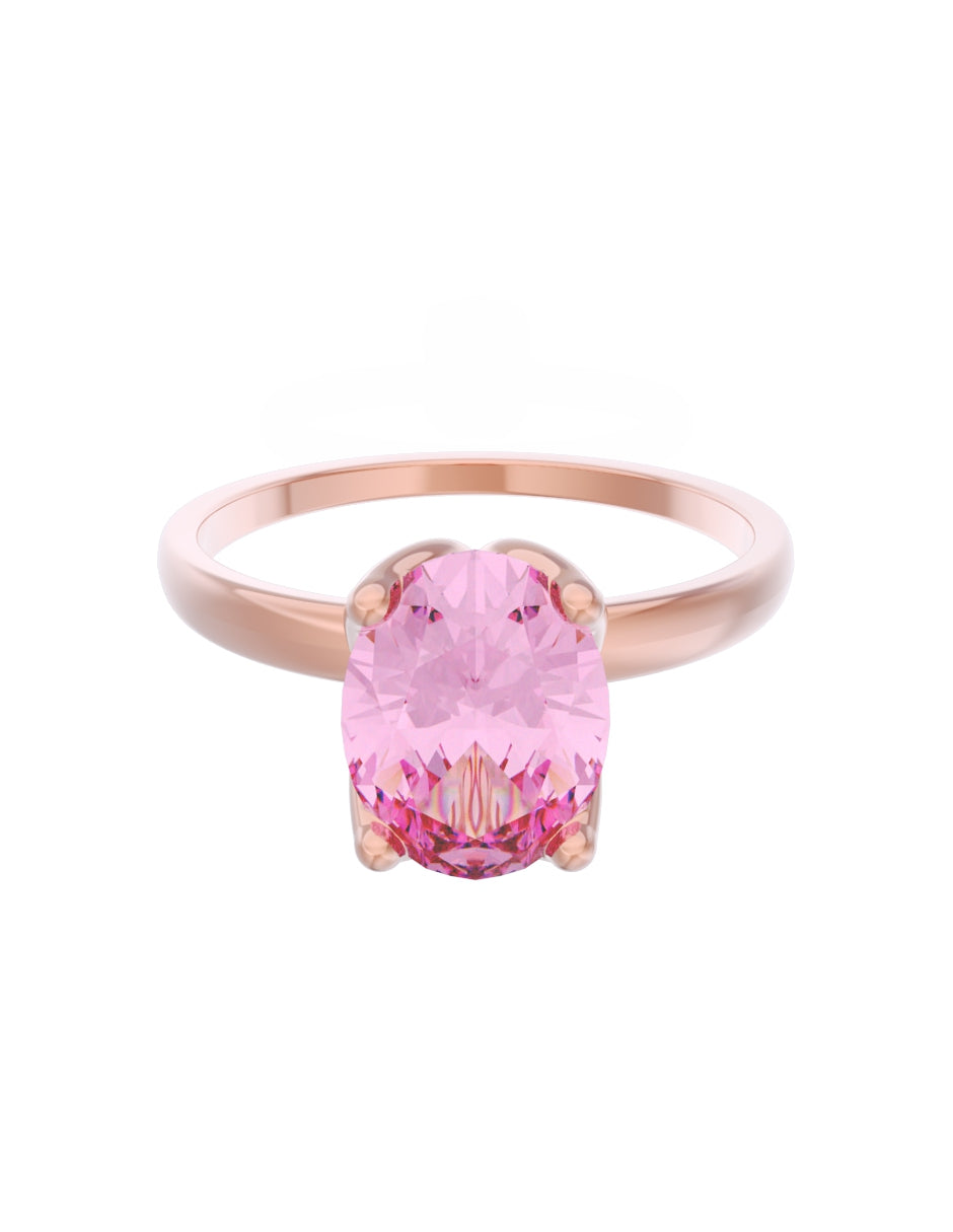 Anillo de Compromiso Eternidad de Oro 14k Zirconia Rosa ZRS8563-6