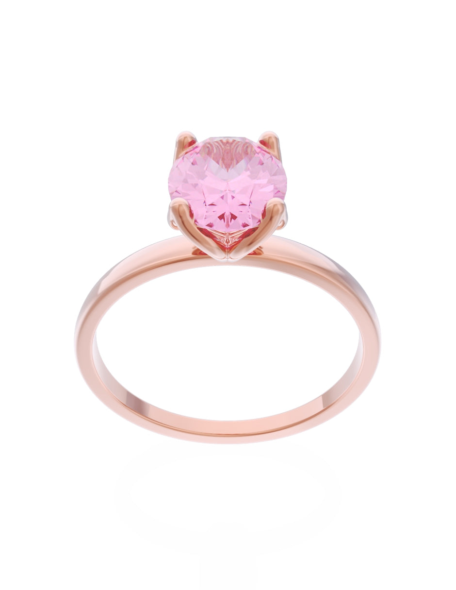 Anillo de Compromiso Eternidad de Oro 14k Zirconia Rosa ZRS8563-7