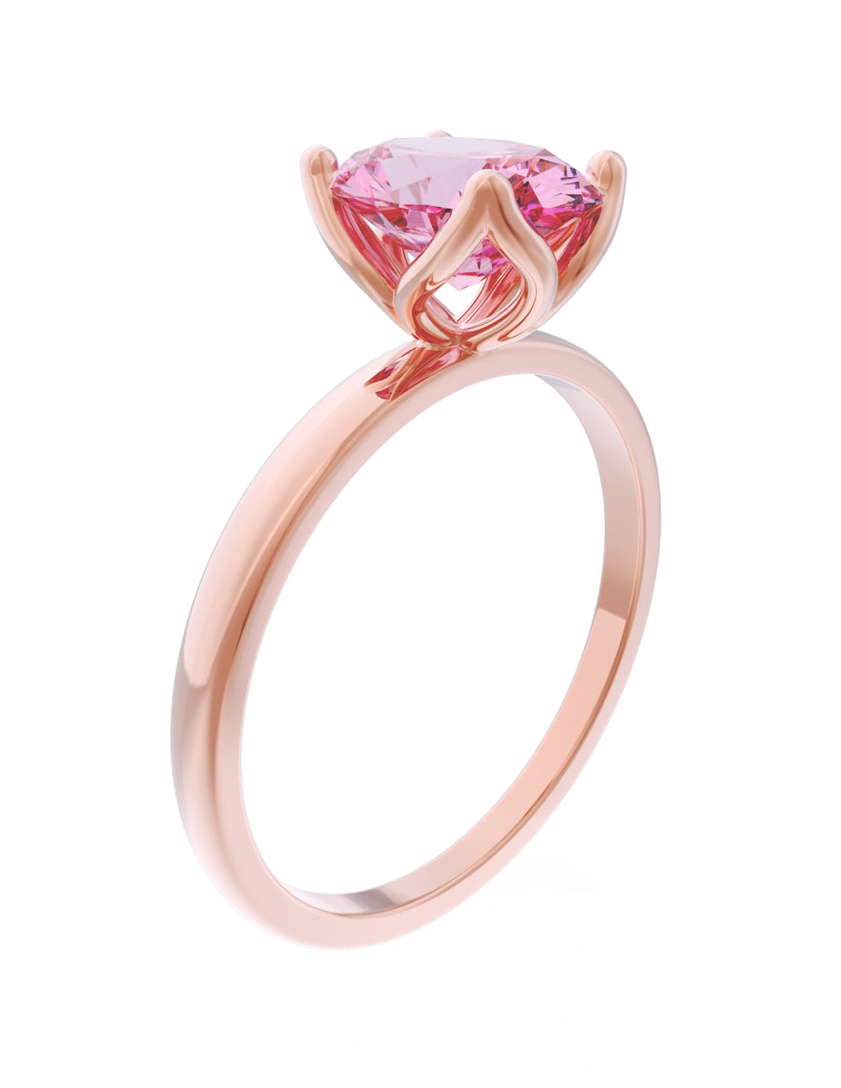 Anillo de Compromiso Eternidad de Oro 14k Zirconia Rosa ZRS8563-8
