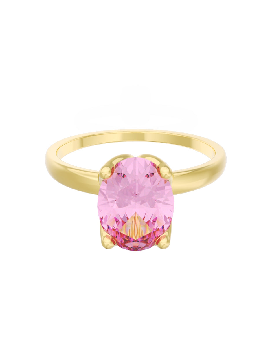Anillo de Compromiso Eternidad de Oro 14k Zirconia Rosa ZRS8563