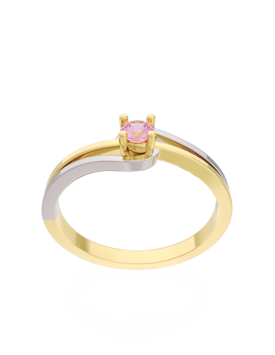 Anillo de Compromiso Eternidad de Oro 14k Zirconia Rosa ZRS8566-1