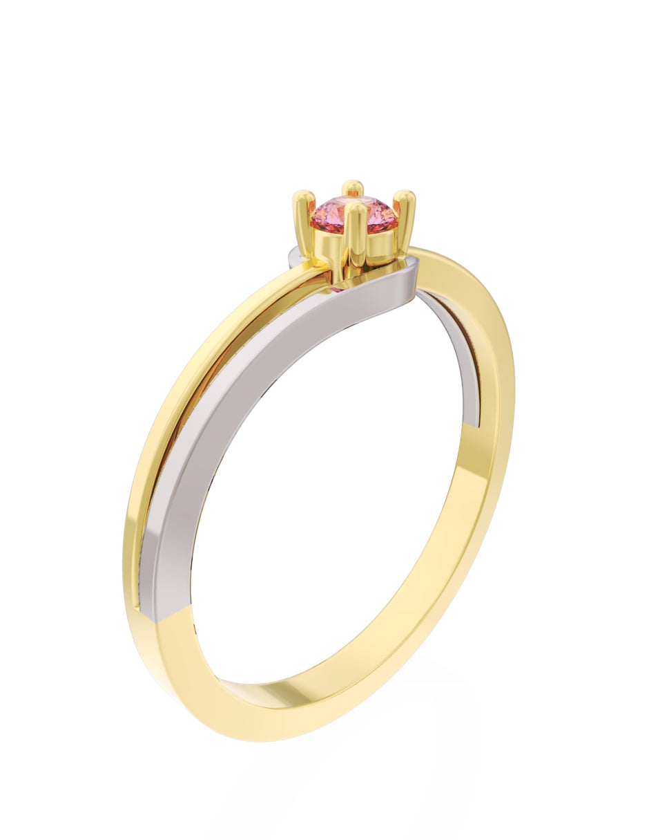 Anillo de Compromiso Eternidad de Oro 14k Zirconia Rosa ZRS8566-2