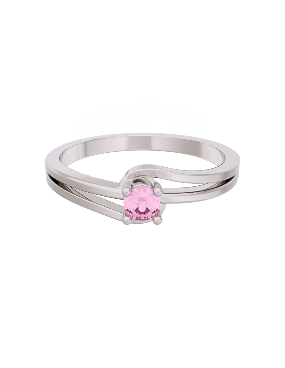 Anillo de Compromiso Eternidad de Oro 14k Zirconia Rosa ZRS8566-3